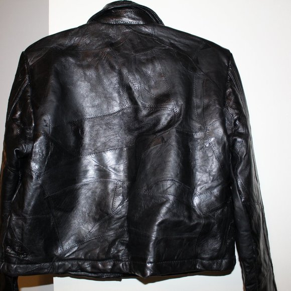 Giovanni Navarre - Womens Patch Leather Jacket - XL - Picture 3 of 3